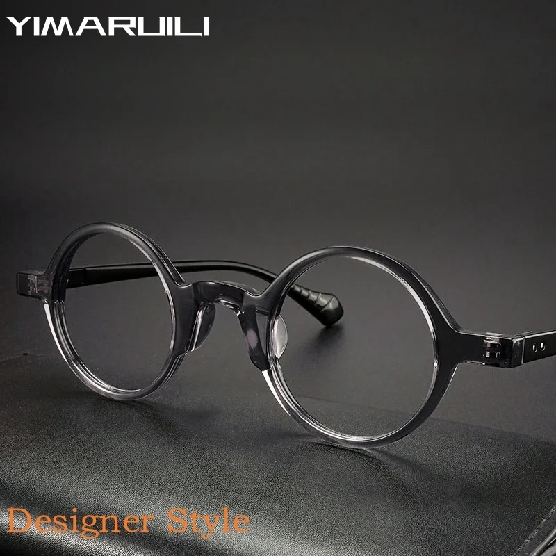 

YIMARUILI Designer Retro Round Men's and Women's Glasses Frame Ultralight Fashion High Quality TR90 Optical Prescription Eyewear