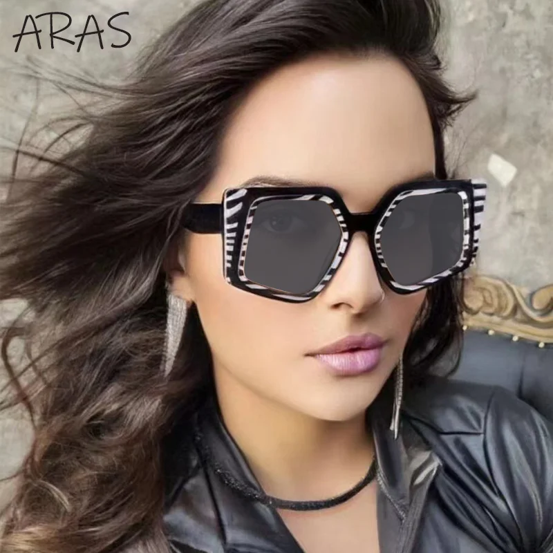 

Vintage Geometric Irregular Sunglasses Women Big Frame 2024 Luxury Brand Polygon Sun Glasses Lady Shades UV Protection Eyewear