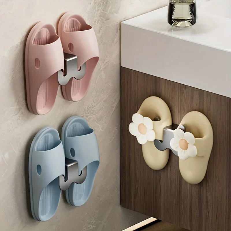 No Drilling Shoe Rack Hooks Wall Mounted Space Saving Hangers for Bathroom Shoes Storage Organizer