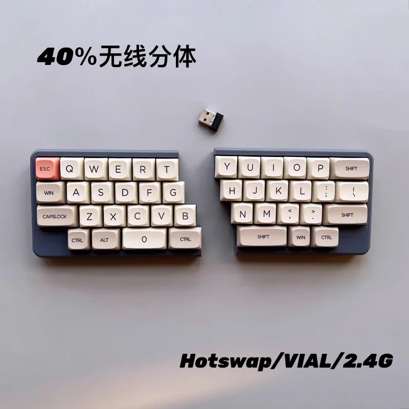 

40% Wireless Split Keyboard Kit Hot Swap Support VIAL 2.4G Customized Ergonomic Gaming Left and Right Handed Mechanical Keyboard