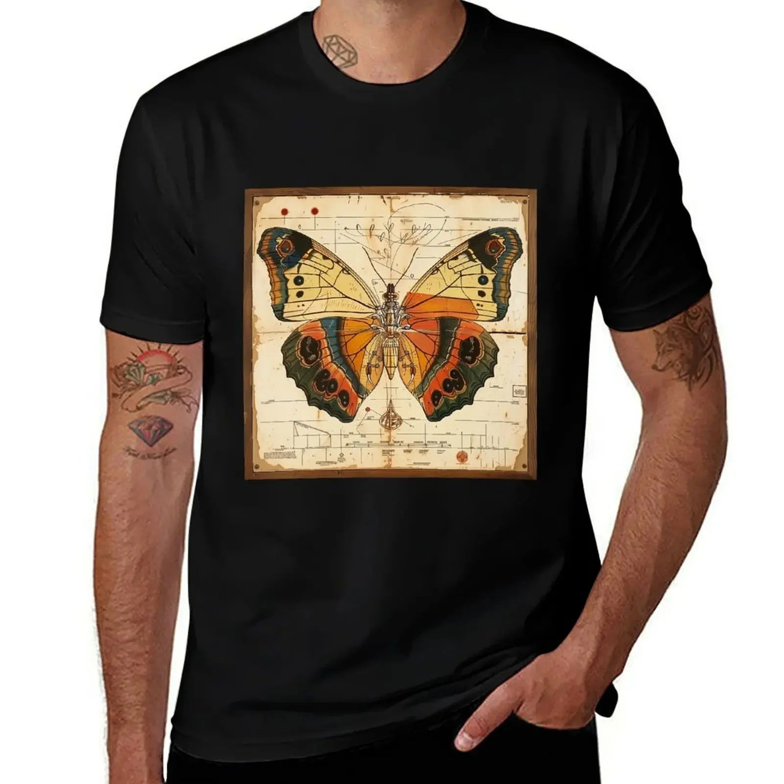 Vintage Butterfly Art T-Shirt summer clothes cheap stuff kawaii clothes tops t shirts men