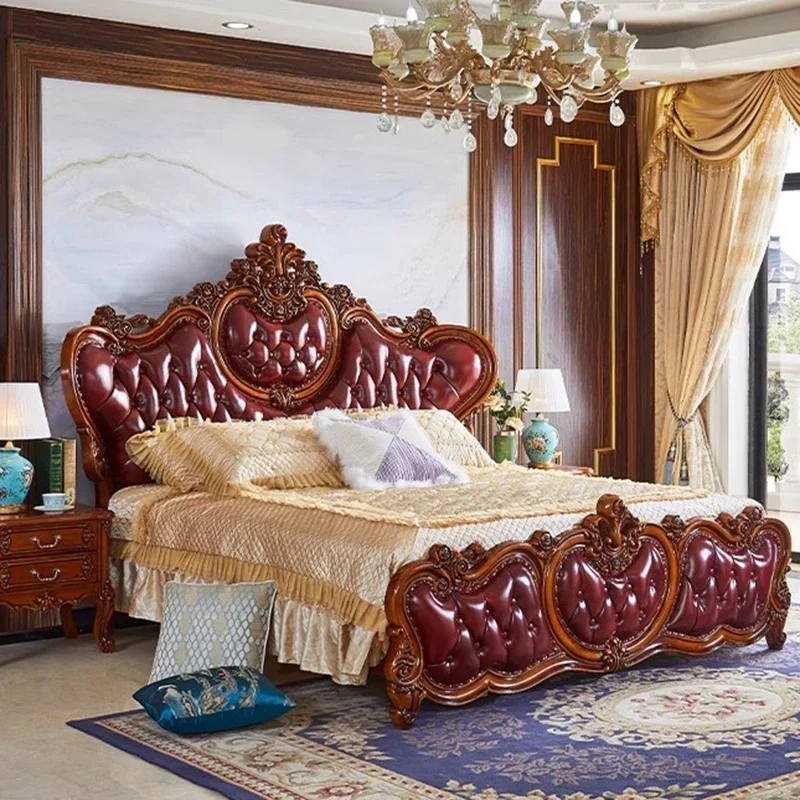 Luxury Modern Bed Wooden Full Girls Floating Design Sun Space Saving Queen Double Sleeping Bed Princess Cama Salon Furniture