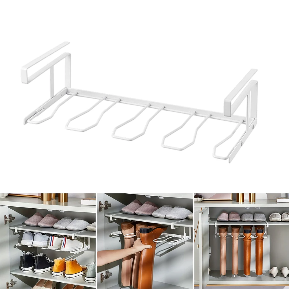 

Iron Shoe Rack No Drilling Rain Boot Knee-High Boot Space-Saving Layered Organizer Anti-Deformation Hanger for Shoes Sapateira