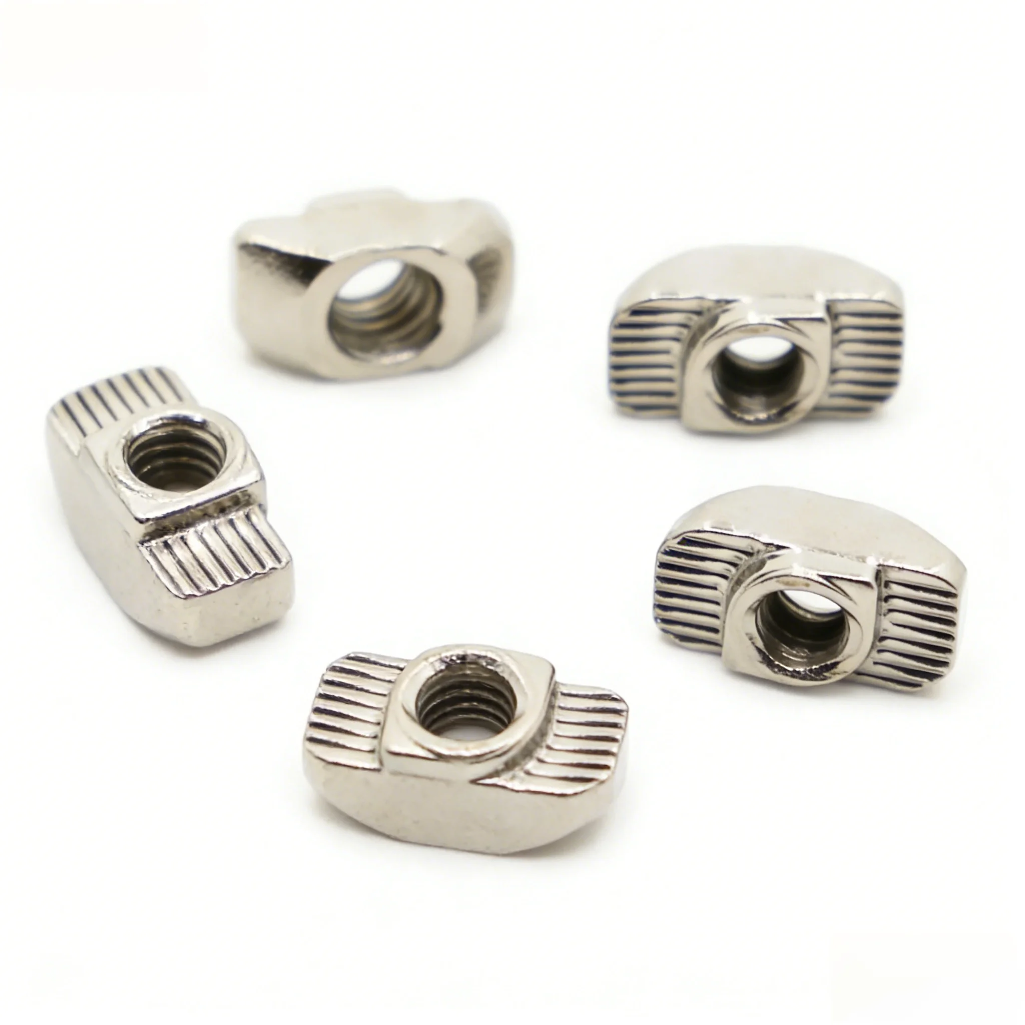 Nickel Hammer Head T Nut Drop in Fasten Connector Slide Nut for EU M3 M4 M5 M6 M8  2020 3030 4040 4545 Aluminum Profile