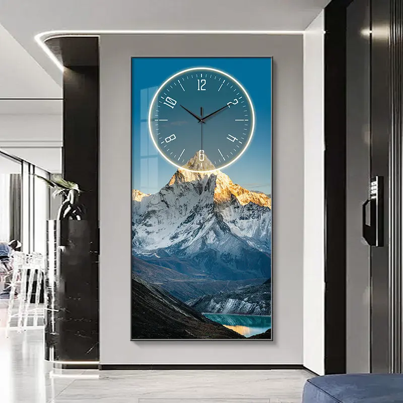 Modern Creative Wall Clock Decorative Painting Corridor Living Room Mural Entrance Mute Clock Home Decoration Watch Quartz Clock