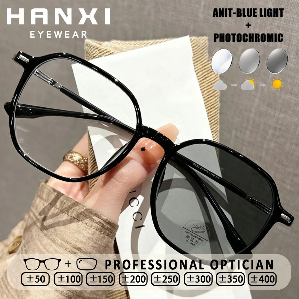 HANXI HANXI Photochromic Anti Blue Light Women Myopia Glasses Progressive Reading Glasses Prescription Custom Square Stylish Eyewear - Aliexpress Deal