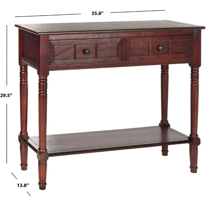 American Homes Collection Samantha Dark Cherry 2-Drawer Console Table