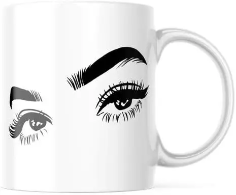 Generic They're Real Eyelashes Beautiful Eyes Coffee Mug Gift Idea Pretty Eyes for Makeup Beauty Consultant Cosmetologist Bu