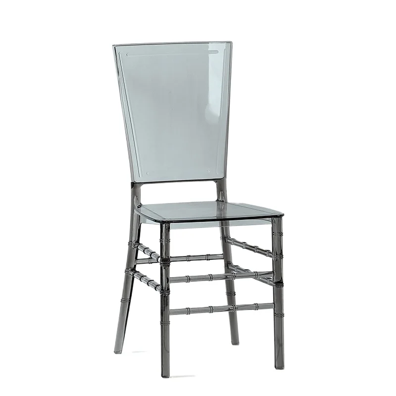 

Nordic household small apartment back dining chair modern simple bamboo transparent chair Internet celebrity light luxury