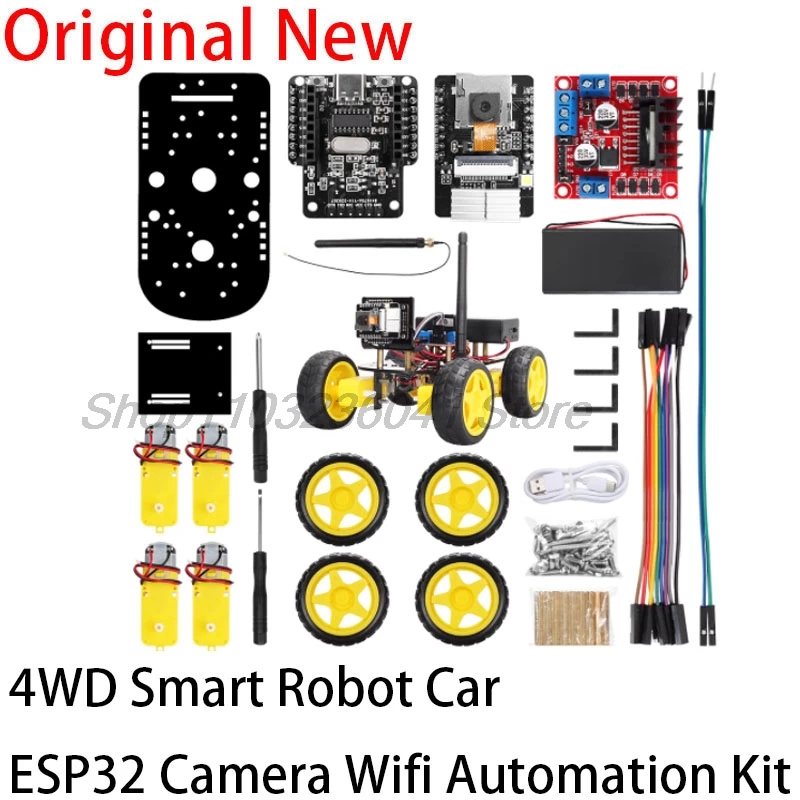 4WD Smart Robot Car ESP32 Camera Wifi Automation Kit For Arduino Programming ESP Robot with Antenna Learning Complete Coding Kit