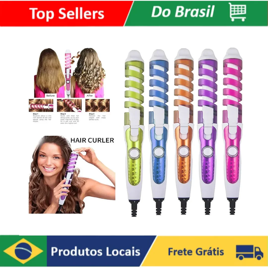 Portable Automatic Rotating Magic Ceramic Hair Curler - Anti-Perm Spiral Curler, Electric Styling Tool for Home & Salon Use