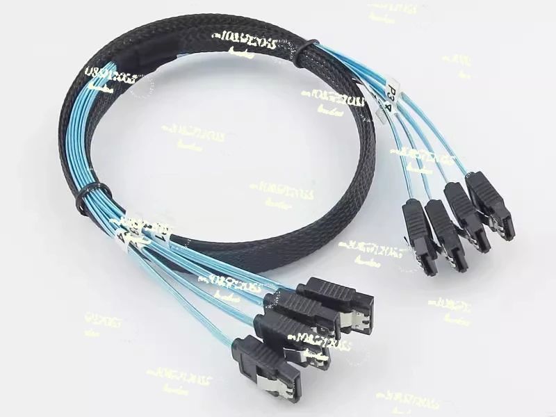 Apply toSATA3 straight elbow 8 serial ports 4 6Gpbs high speed SSD solid state drive data cable 1m 50cm