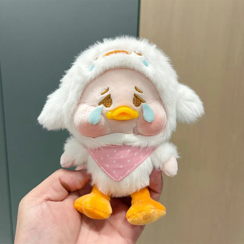 Cartoon huilende eend pluche pop sleutelhanger zacht speelgoed hanger creatief cadeau