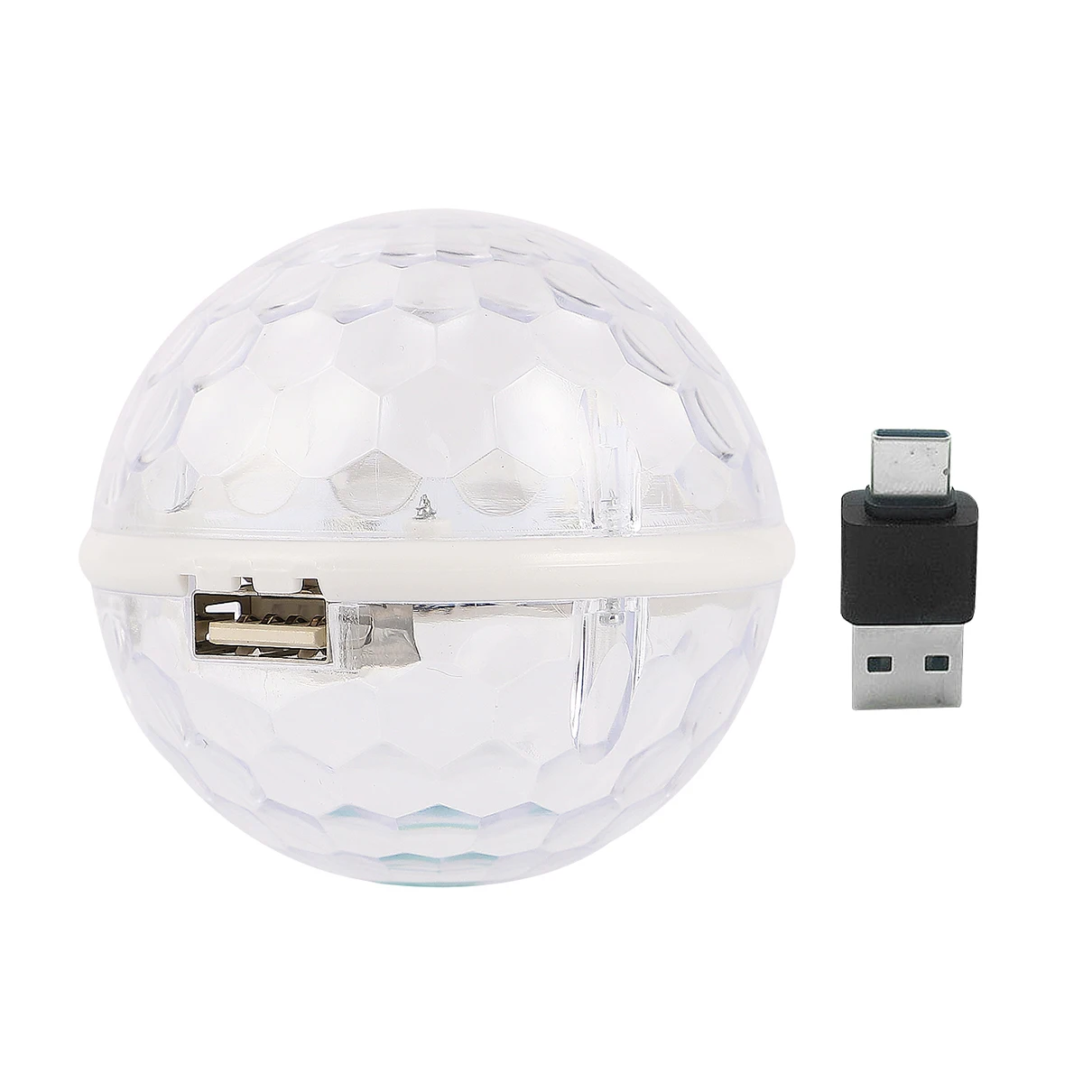 1 szt. Kryształowa Kula Świetlna LED Mini Lampki Disco Przenośna Zasilana USB Kula Sceniczna Oświetlenie DJ do Karaoke Efekty Efektów Świetlnych