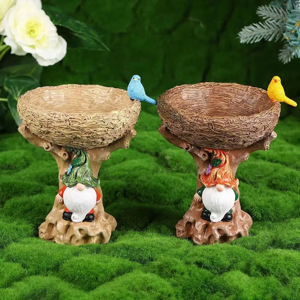 

Resin Hummingbird Feeder Creative Dwarf Design Bird Feeder Waterproof Multi Functional Bird Water Bowl Micro Landscape