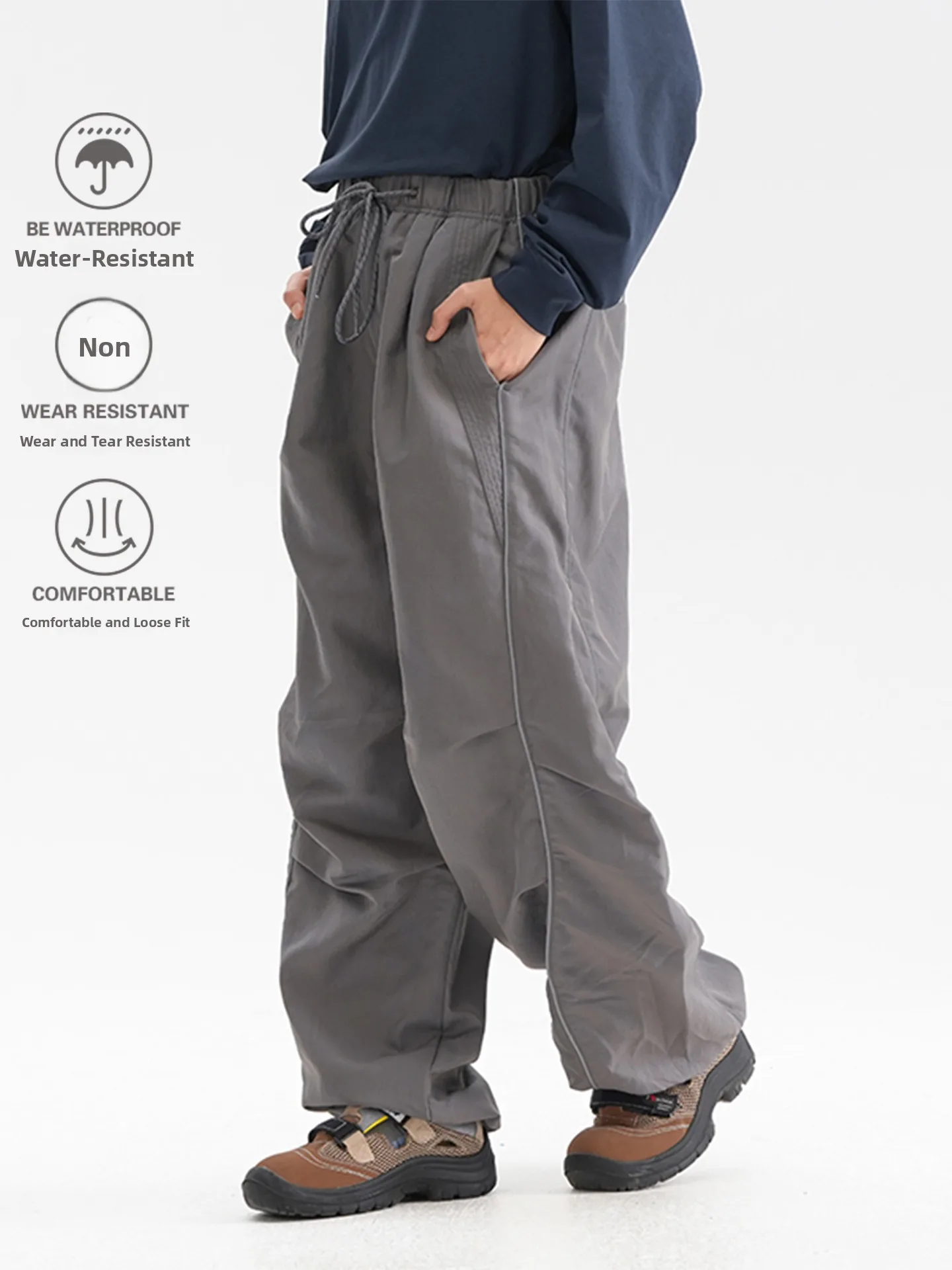 

Outdoor Waterproof Windproof Hiking Trousers Men's Women's Straight Leg Wide Leg Quick Dry Utility Pants Soldier Workwear