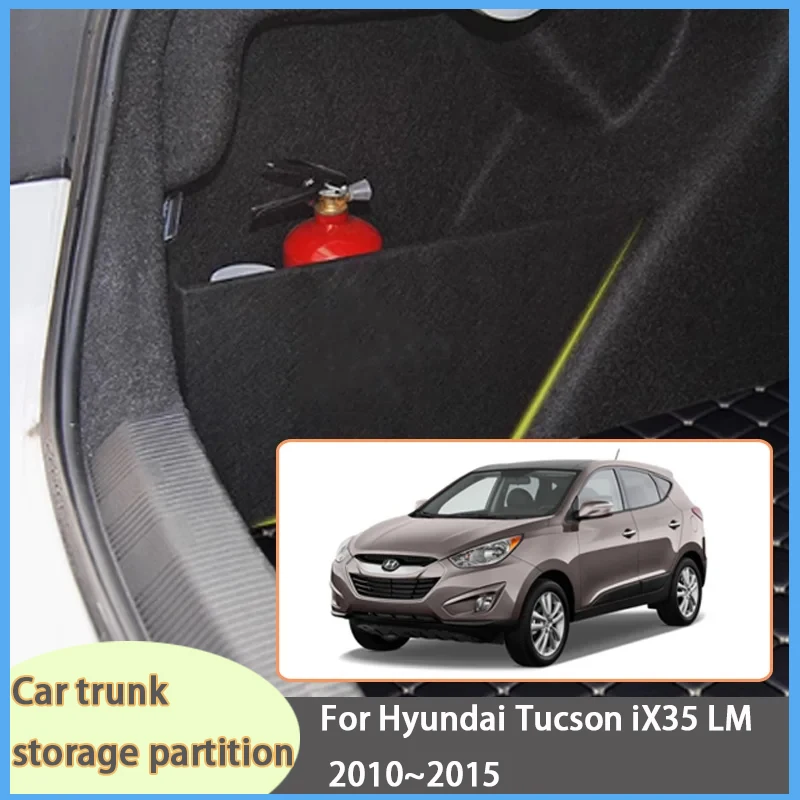 

For Hyundai Tucson iX35 LM 2010~2015 2014 Car Organizer Trunk Side Partition Trunk Interior Storage Box Parts