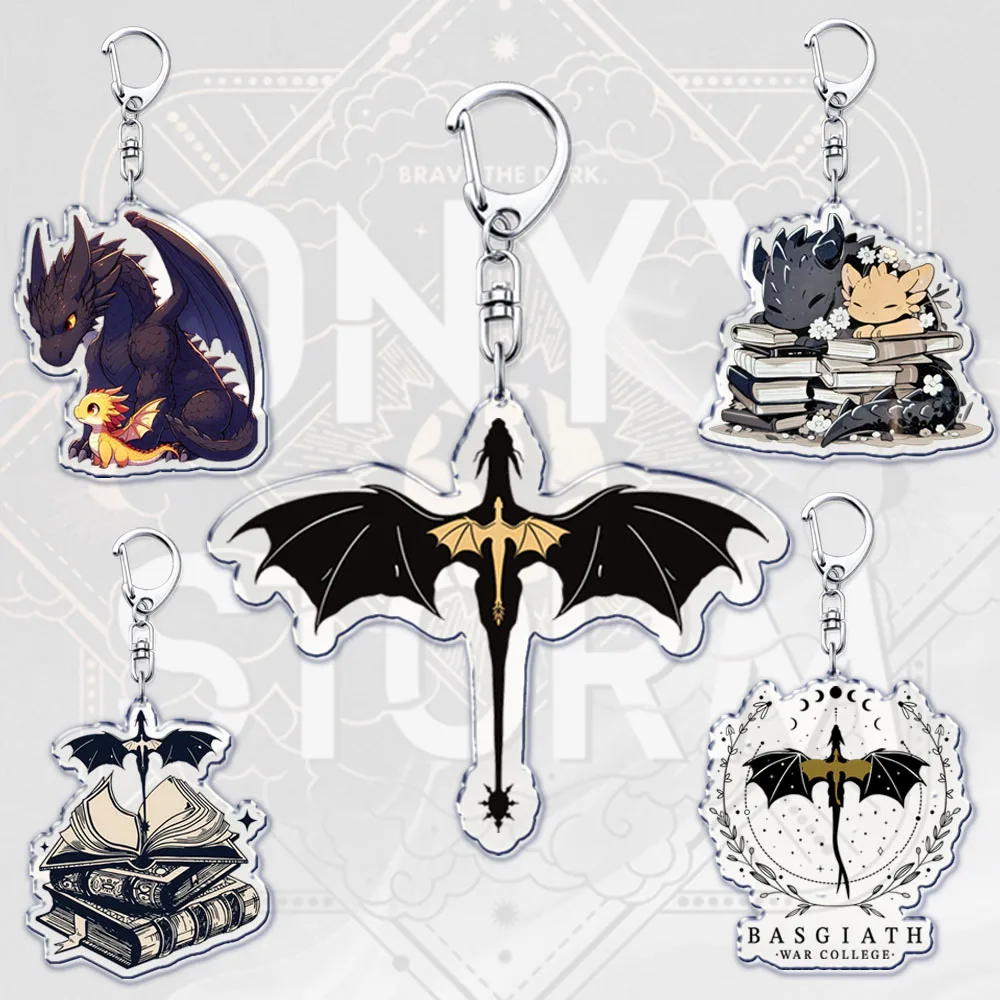 Hot Tairn Andrana Dragon Keychain Fourth Wing Iron Flame Onyx Storm Basgiath War College Violet Sorrengail Xaden Riorson Keyring