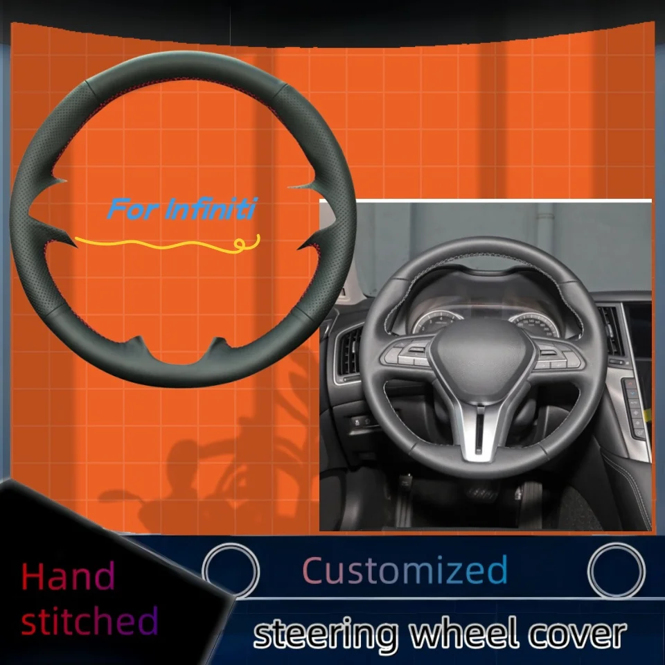 

Customized Microfiber Leather Car Steering Wheel Cover For Infiniti QX50 Q50L QX60 Q60 Q50 QX30 QX80 Car Interior Accessories