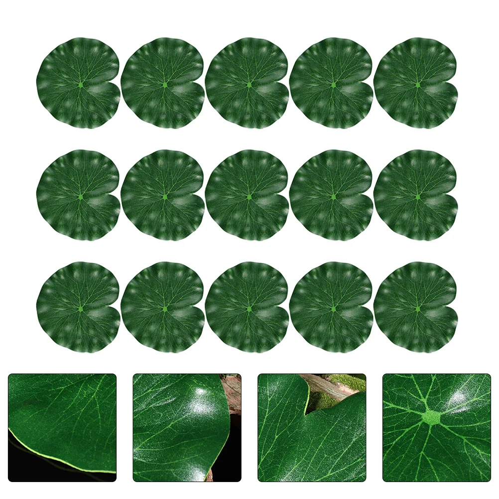 

15Pcs Lifelike Artificial Lotus Leaves Eva Floating Lotus Foliage Pool Pond Decor Party Accessory Artificial Leaves