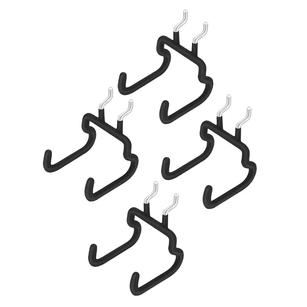 

4pcs Pegboard Hooks Black 2 5cm Spacing Tool Organizer Garage Workshop Storage Drills Pliers Hair Dryers Steel Rubber Durable