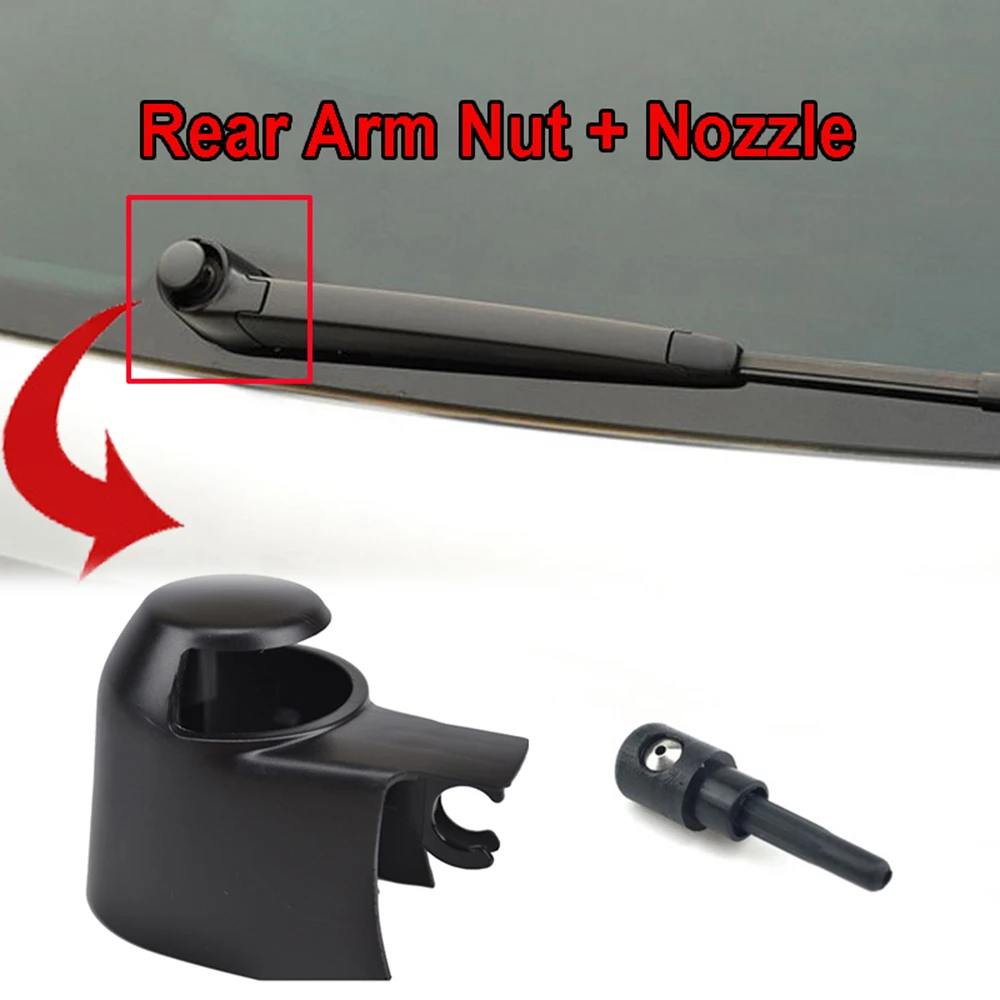 Rear Wiper Arm Cap Nut Washer Cover Jet Nozzle For VW Polo Passat B6 B7 Touran Tiguan Golf Scirocco Caddy Transporter