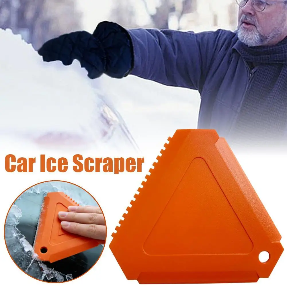 Car Ice Scraper Snow Brush Plastic Snow Glass Ice Scraper Removal Triangular Tool For Bicycles, Motorcycles Doors Windows