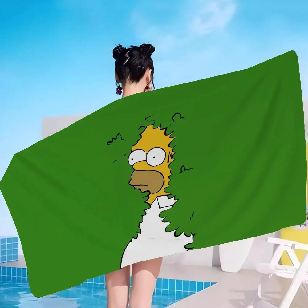 Cartoon cool The S-Simpsons Microfiber Blanket Quick Drying Beach Towels Oversized Printing Super Absorbent Pool Towel Blanket