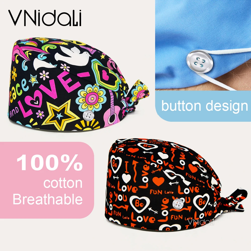 wholesale scrub hat nurse Doctors scrubs cap surgical head cap With sweat towel Dental clinic nursing cap