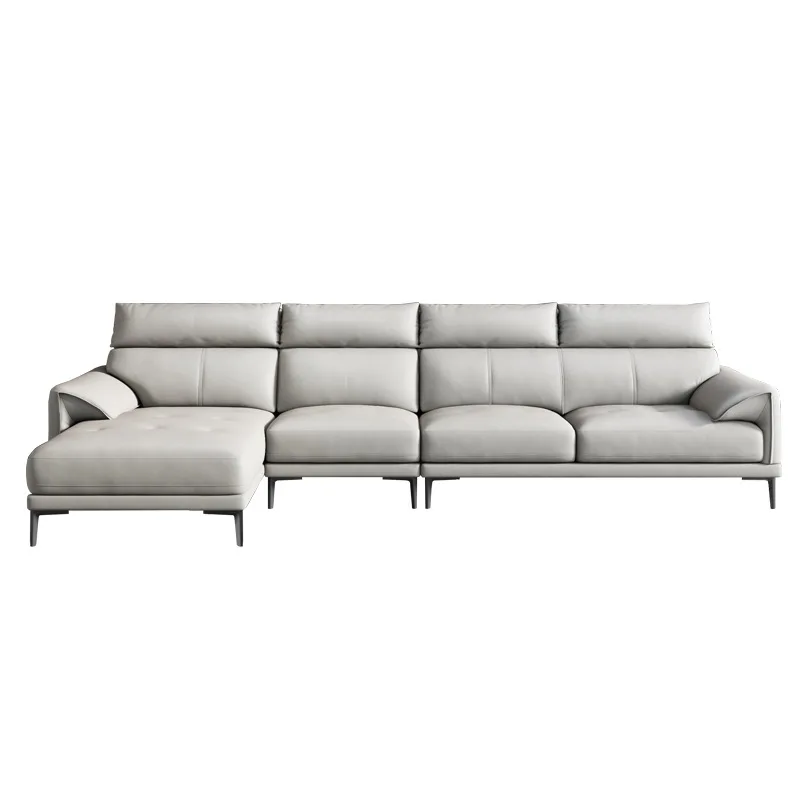 

Leather sofa Nordic simple first layer cowhide three combination modern large and small apartment light luxury furniture