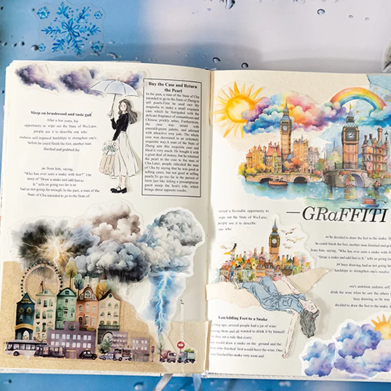 Sticker Pack 20sheets/bag Weather Forecast Logo Stickers Scrapbook Stationery DIY Handbook Mobile Phone Case Notebook Decoration