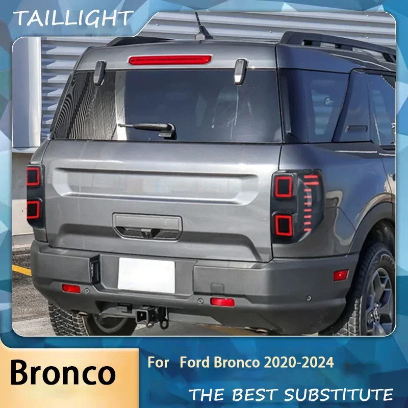 1Pair LED Tail Light Assembly for Ford Bronco Sport 2020-2023 Sequential Turn Signals Start Up Animation Brake Reverse Light DRL