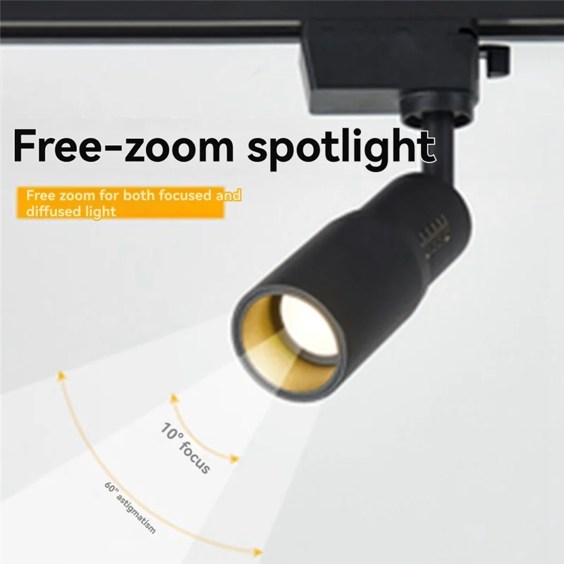 HLZS-Spotlight With Zoom Function 7W Ceiling Mounted Spotlight Adjustable 10°-60° Narrow Angle 3000K Light