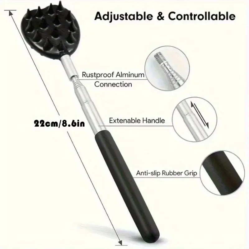 Adjustable Cactus Back Scratcher Massager Extendable Telescopic Body Itch Relief Stick PVC Anti-Itch Relax Tool Men Women Travel