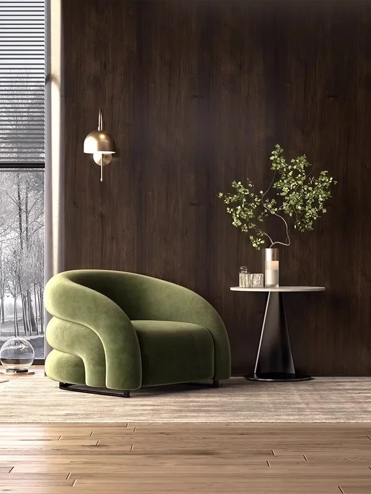 كرسي أريكة كسول فاخر خفيف لغرفة المعيشة شقة صغيرة كرسي استقبال ترفيهي إبداعي شرفة غرفة نوم أريكة واحدة إنترنت #3