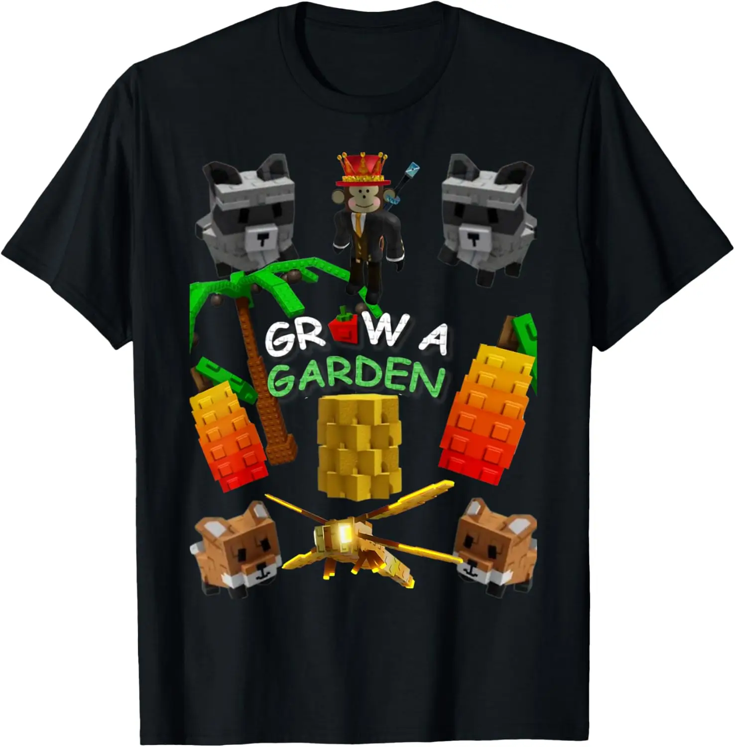 Grow A Garden Game Merch T-Shirt Farming Farm Game Cotton Retro Street Fashion Men's Shirt Short Sleeve Design Graphic T Shirts