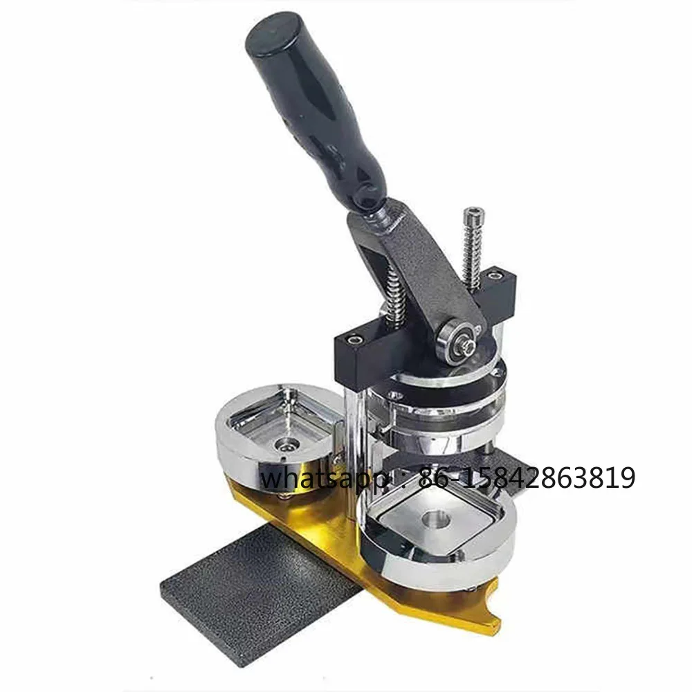 Square 55*55mm Pin Button Badge Maker Machine with Paper Cutter for Fridge Gift Key Holder Mirror Corkscrew
