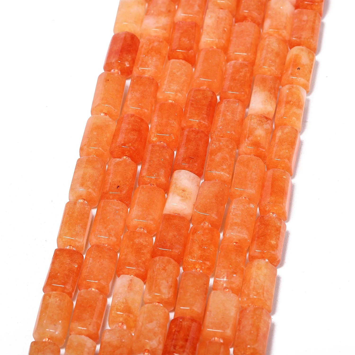 8x12mm Irregular Column Natural Stone Orange Sunstone Beads Tube Spacer Beads for Jewelry Making DIY Bracelets Accessories