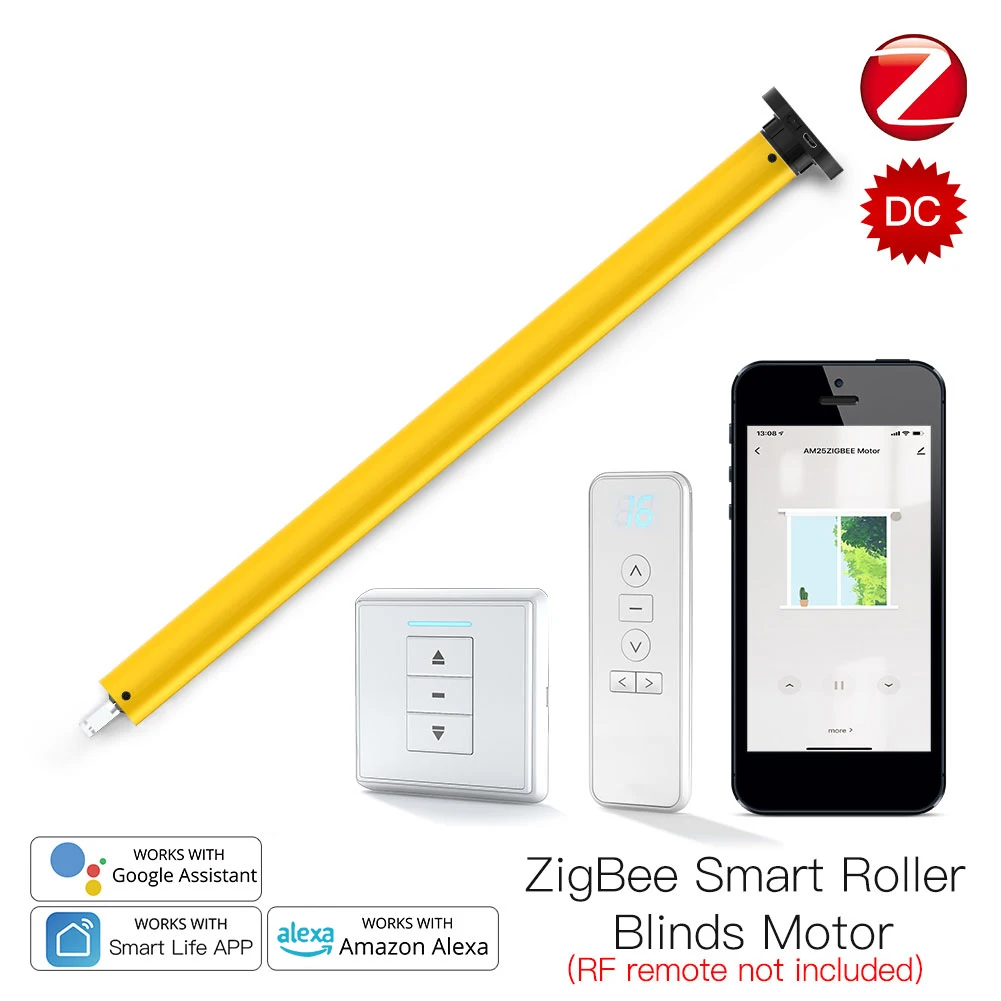 

Комплект трубчатого мотора для рулонных штор 25 мм со встроенным приемником RF433, пультом ДУ, трубчатым двигателем постоянного тока для трубки 38 мм, приложение Smart Life