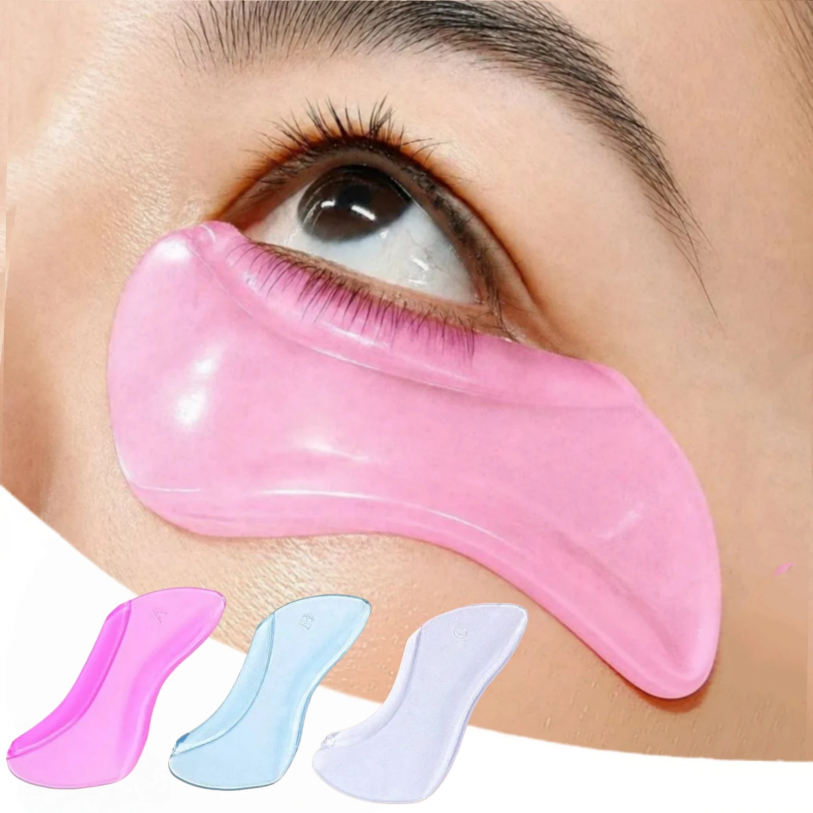Permania Neue Wiederverwendbare Augenpads Silikon-Lidschatten-Schutz Wimpernverlängerungs-Patches Unter-Augen-Gel-Pads Make-up-Tool