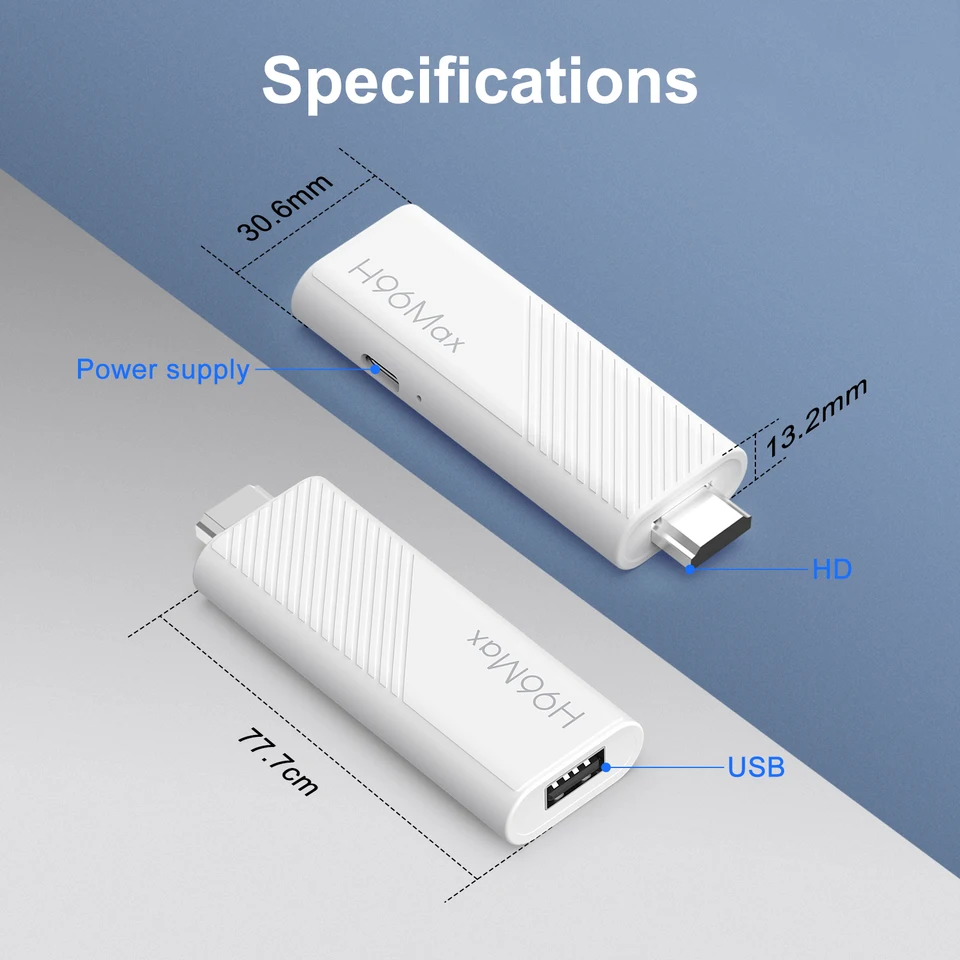 TV Stick H96 MAX H313 Wifi6 Android 14 BT5.0 Quad Core 4K Reproductor multimedia para el hogar Asistente de voz Smart Android TV Stick 2GB 16GB 8GB 5