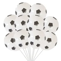 10pcs 12inch Football Balloons Soccer Helium Latex Balloon Black White Boy Birthday Party Decor Sports Meet Decorations Globos
