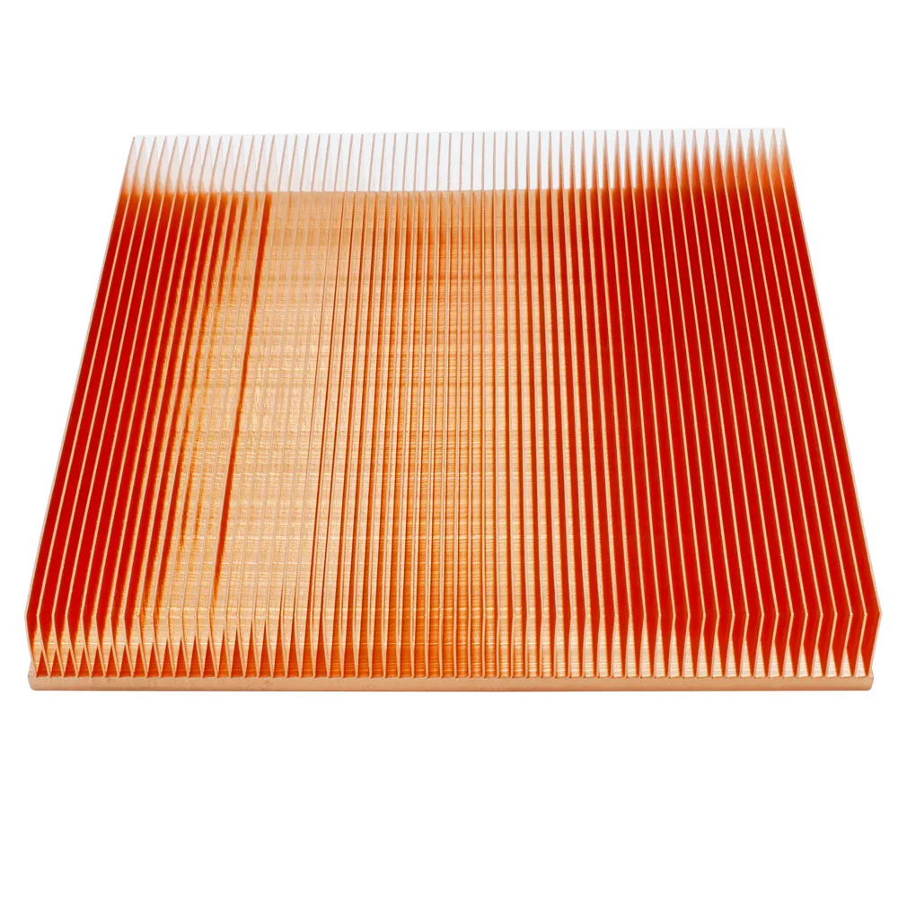 150x150x20mm dissipatore di calore in rame puro grande radiatore Skiving Fin dissipatore di calore per Chip elettronico LED dissipazione del calore