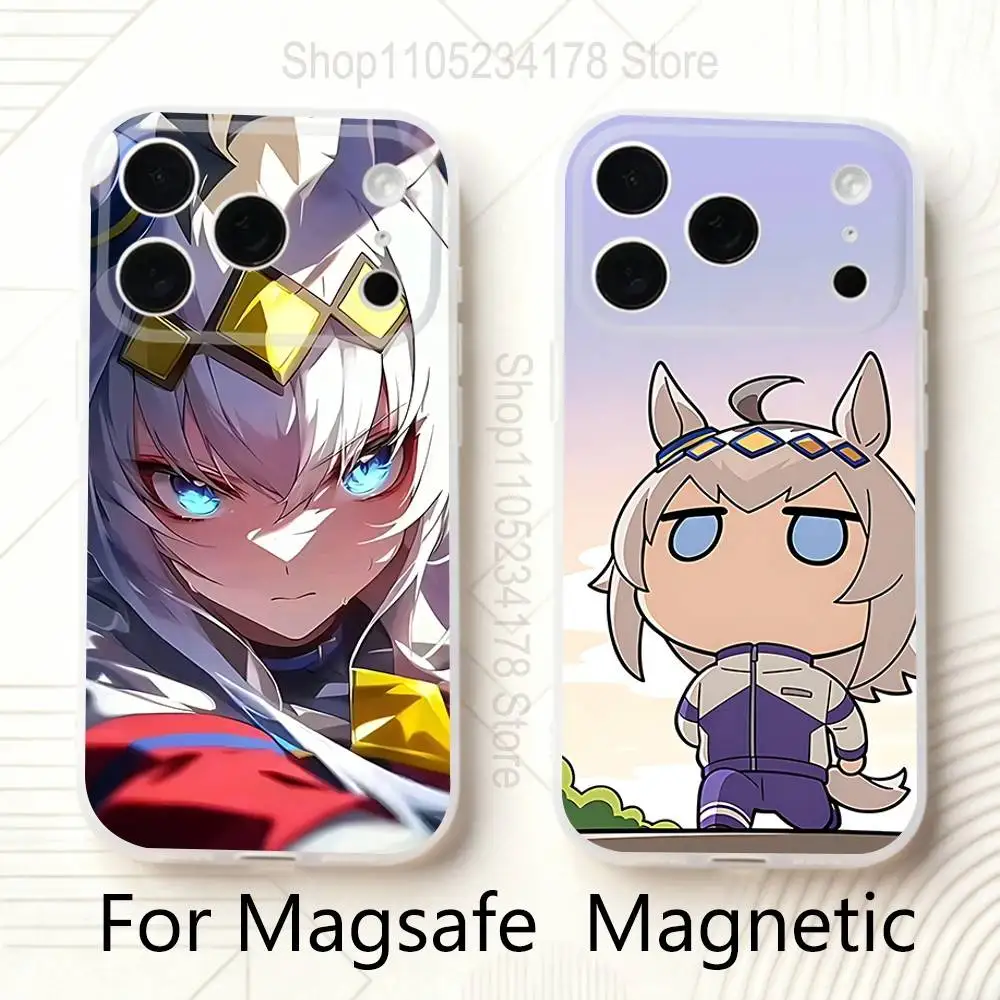 

U-Uma Musume Pretty Derby Oguri Cap Frosted Clear Magnetic Phone Case for iPhone 17,16,15,14,13,12,11 Pro,Max,Plus,Mini,Air,E