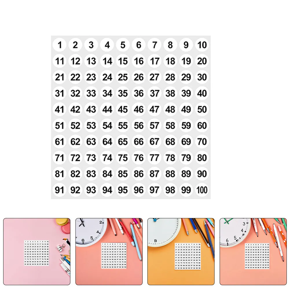 

2500Pcs Colorful Number Stickers 1-100 Peel and Stick Round Labels Self-Adhesive Waterproof for Inventory Management School