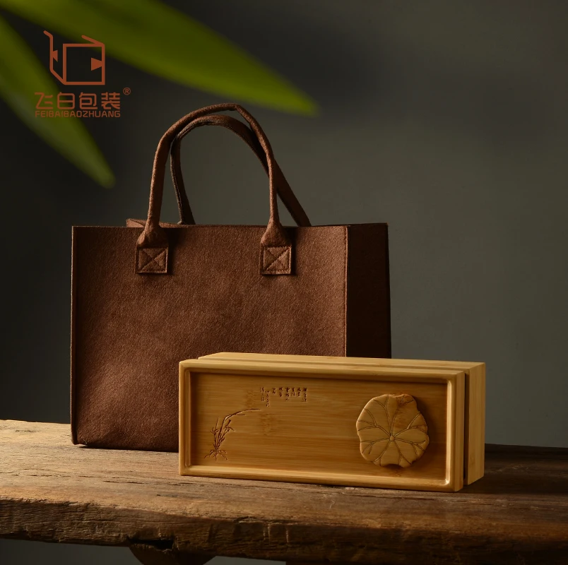 

High-grade Porcelain Packaging Tea Gift Box, Solid Wood, Bamboo Jade Storage, Superior Quality