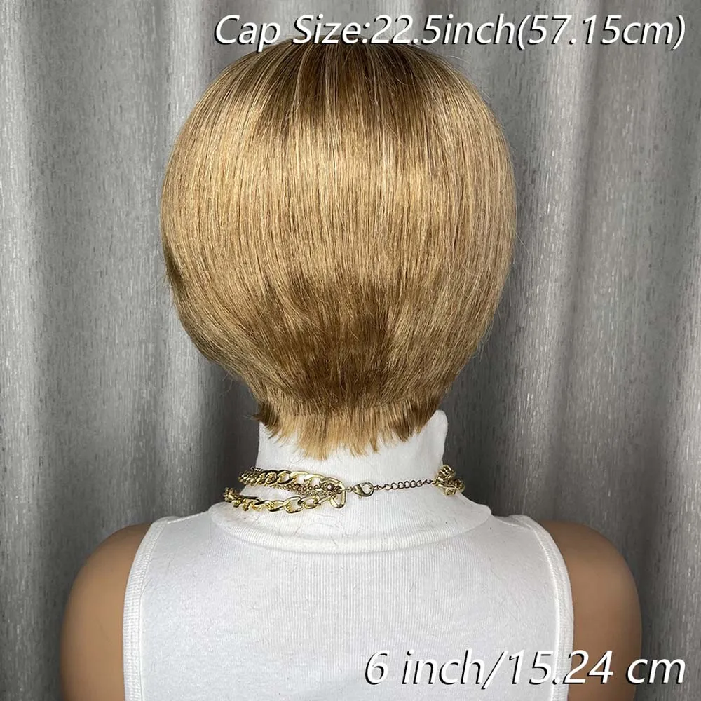 T-اللون عابث قطع الدانتيل شعر مستعار أمامي شعر الإنسان قصير مستقيم الذهبي بوب 13x1 T-جزء الدانتيل الباروكات الأمامية للنساء السود #4