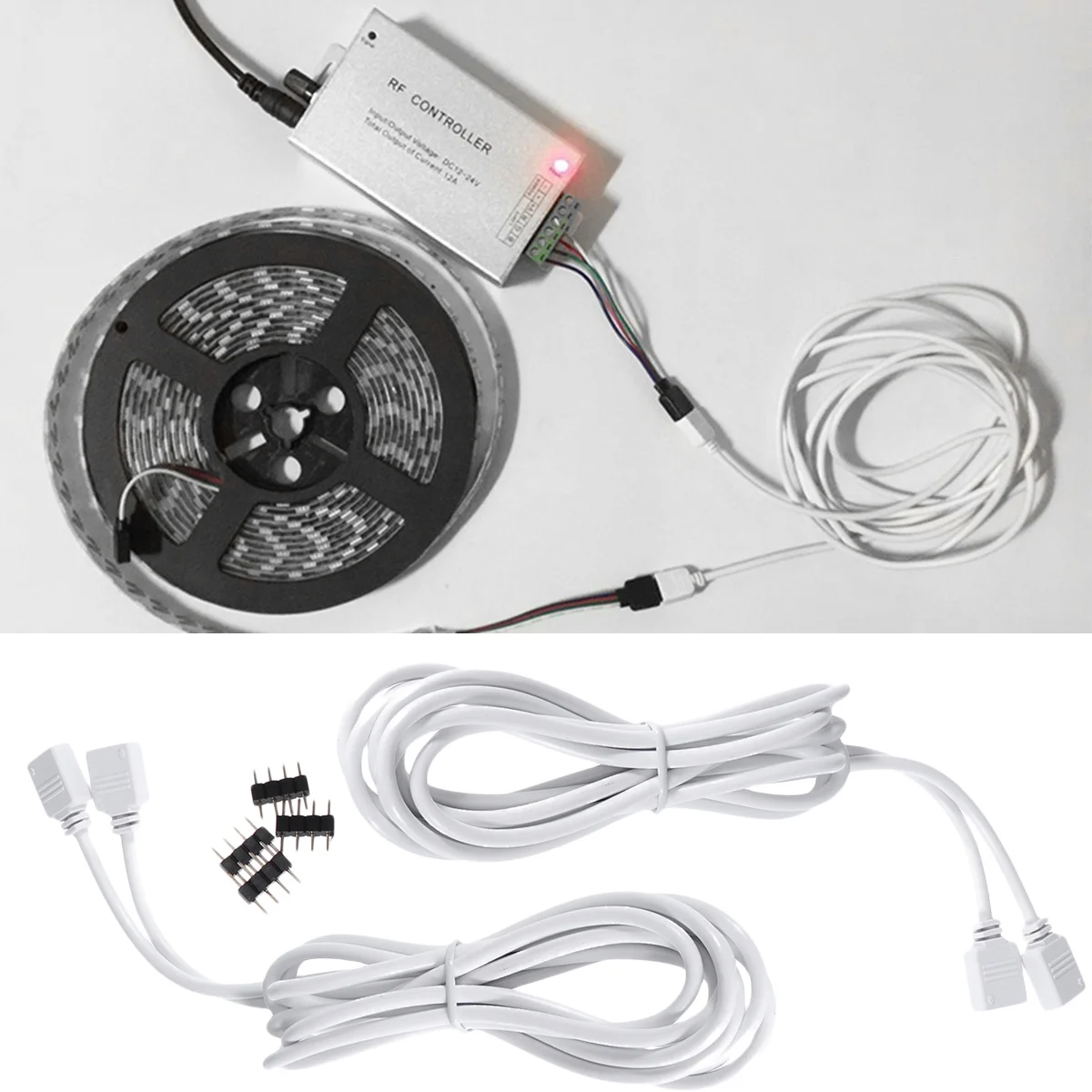 4Pcs 라이트 스트립 연장 코드 커넥터 Smd 5050 3528 Rgb LED 라이트에 대 한 유연한 PVC 절연 연장 케이블