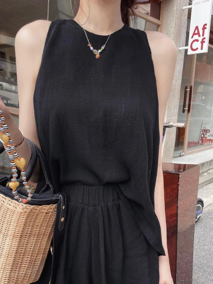 

Лето 2025 г., широкий топ с колючками Faion и свободный повседневный женский комплект, комплект из двух предметов Ele Design