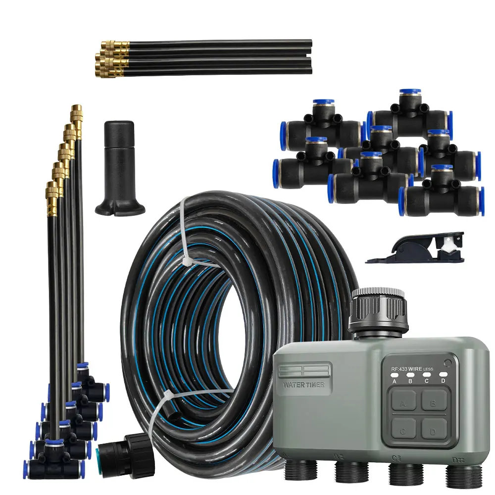 Tuya Smart Water Valve Drip Irrigation Kit Wifi Hose Timer 4Zone Automatic Plant Watering Nozzle Sprinkler Set Yard Lawn Outdoor